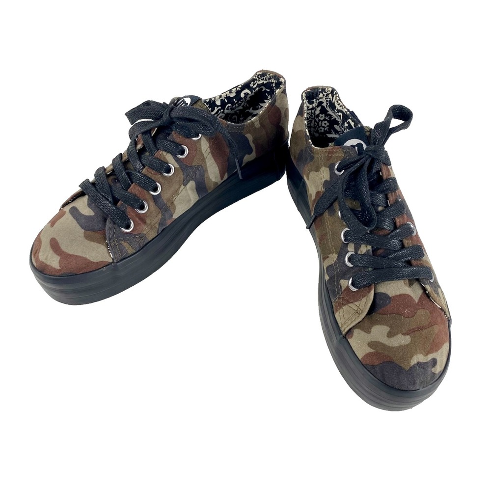 mtng Platform Sneakers Womens 39 Canvas Camouflage 8.5 LKNU Low Top Tennis Shoes